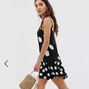 River Island Mixed Polka Dot Cami Slip Dress – Size 8